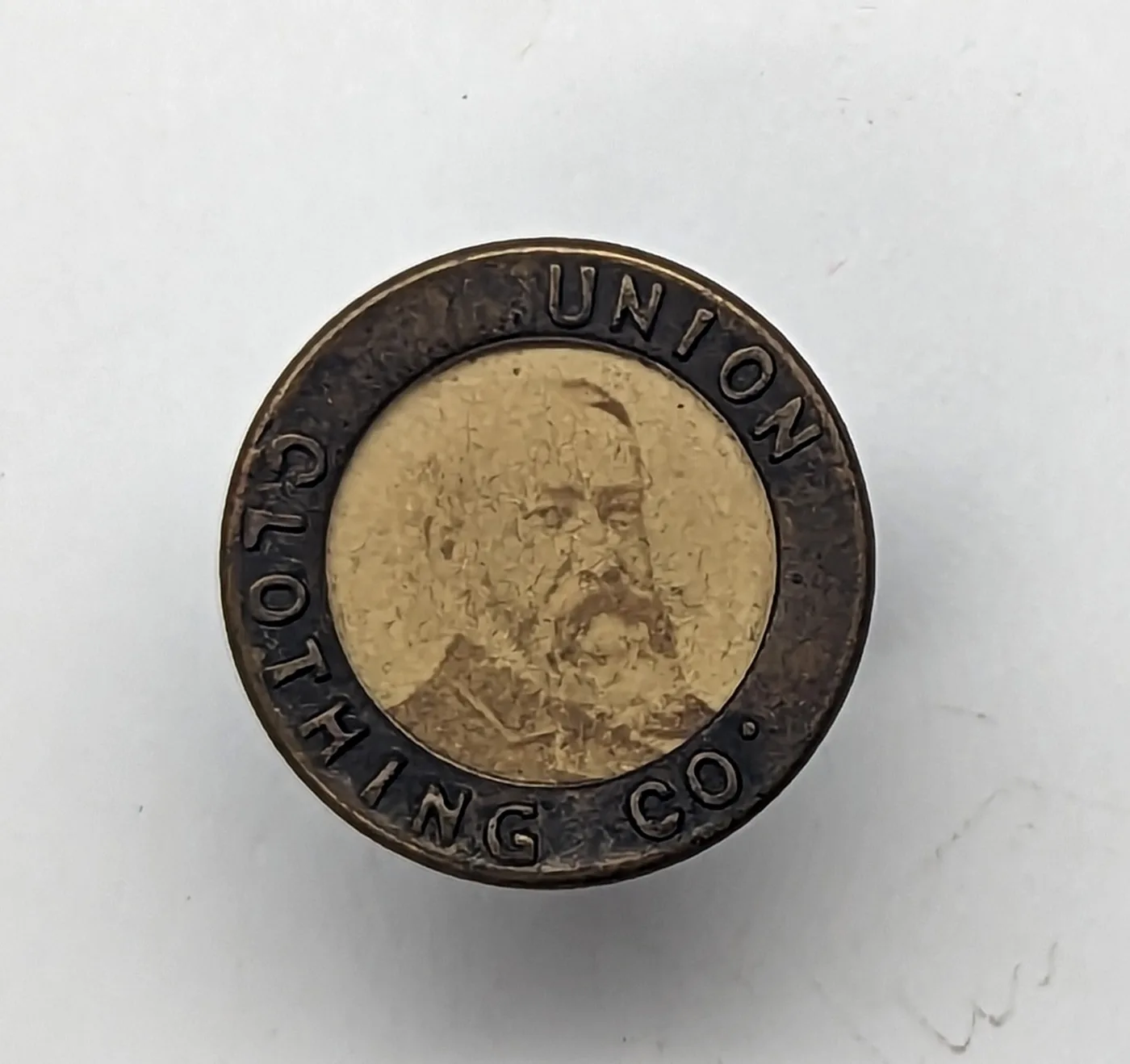 1888 Benjanmin Harrison Lapel Stud Union Clothing BH 1888-92 Brass