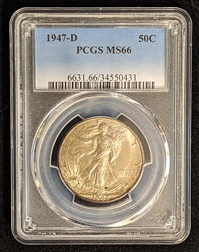 1947 D Walking Liberty Half Dollar PCGS MS66 Suberb Toning J50D 4701
