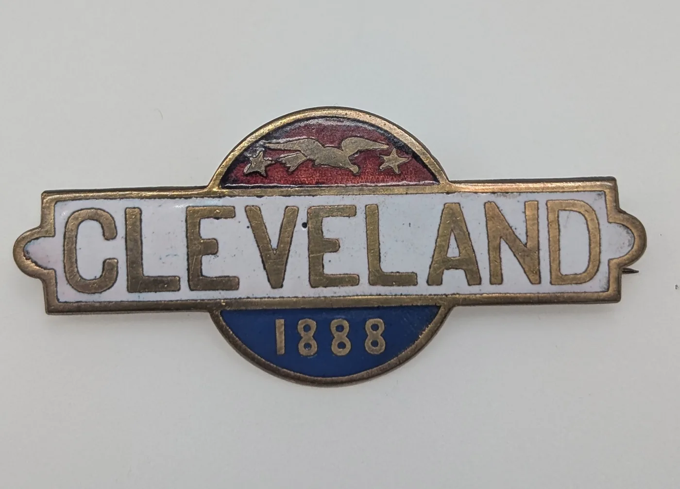 Rare 1888 Grover Cleveland Lapel Pin DeWitt GC-1888-76 Brass