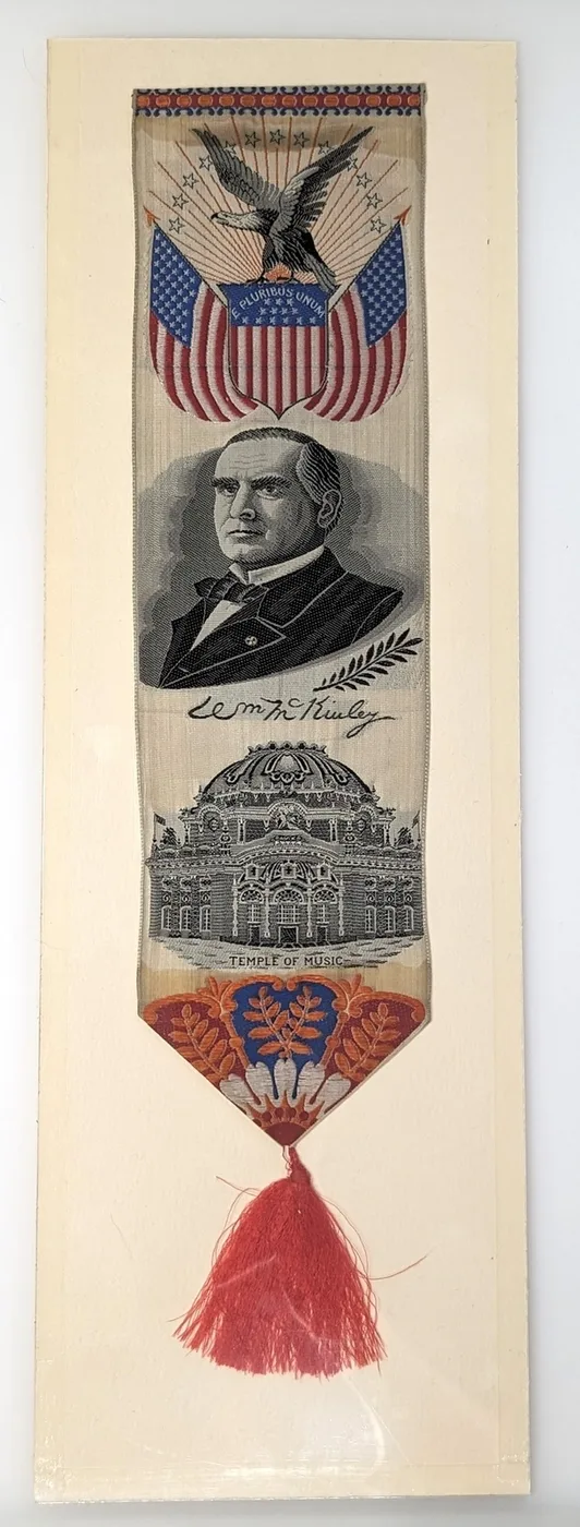 1901 William McKinley Memorial Silk Ribbon Bookmark