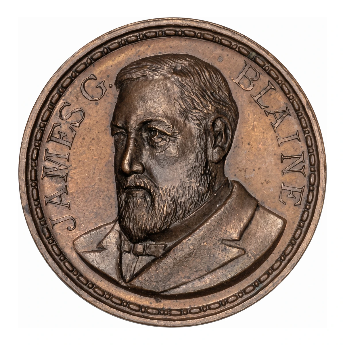 1884 James G. Blaine Campaign Medal DeWitt JGB 1884-16 Copper