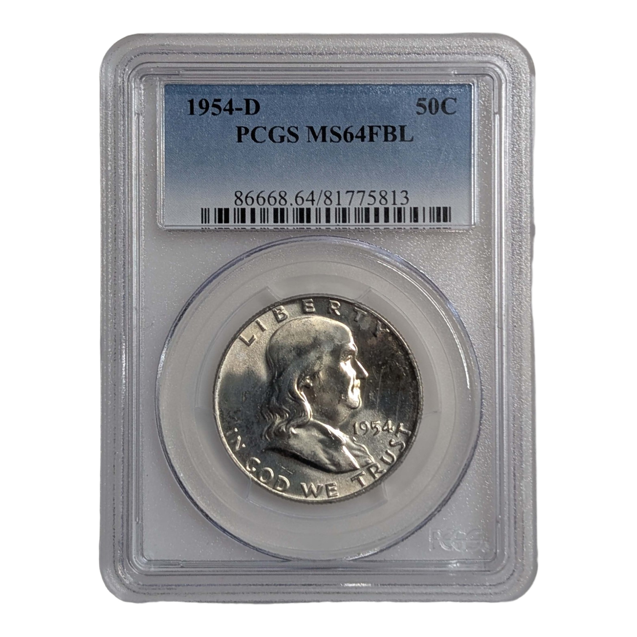 1954-D Franklin Half Dollar PCGS MS64 FBL