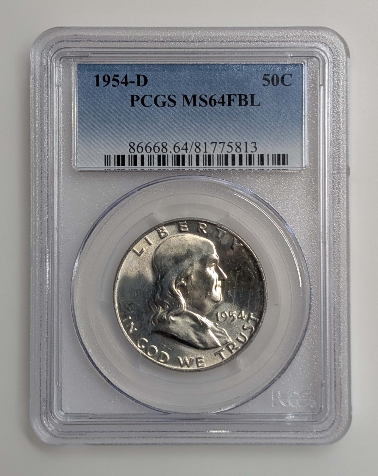 1954-D Franklin Half Dollar PCGS MS64 FBL