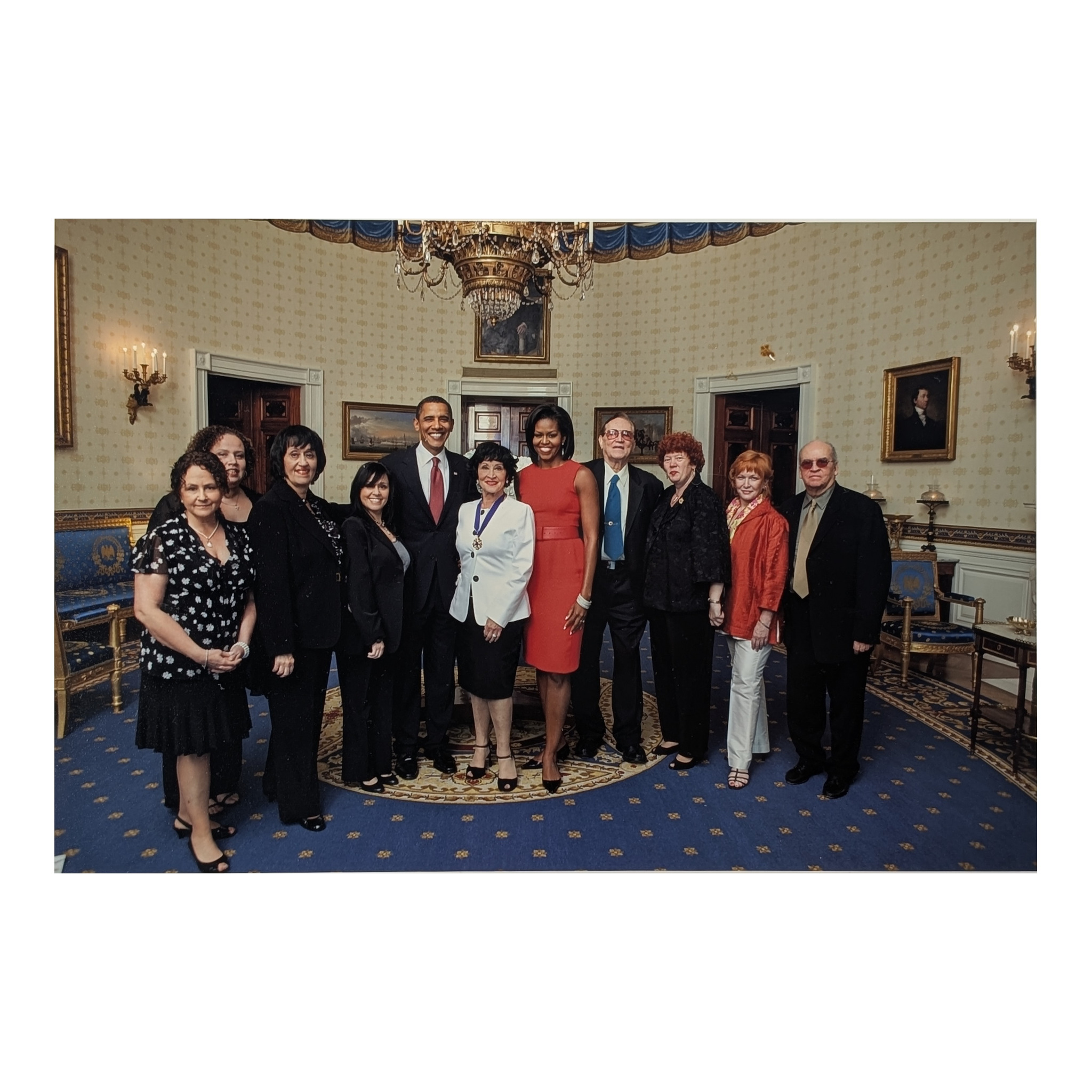 2009 Chita Rivera, the Obamas and Guests Official White House Photograph, Rivera with the Obamas and guests