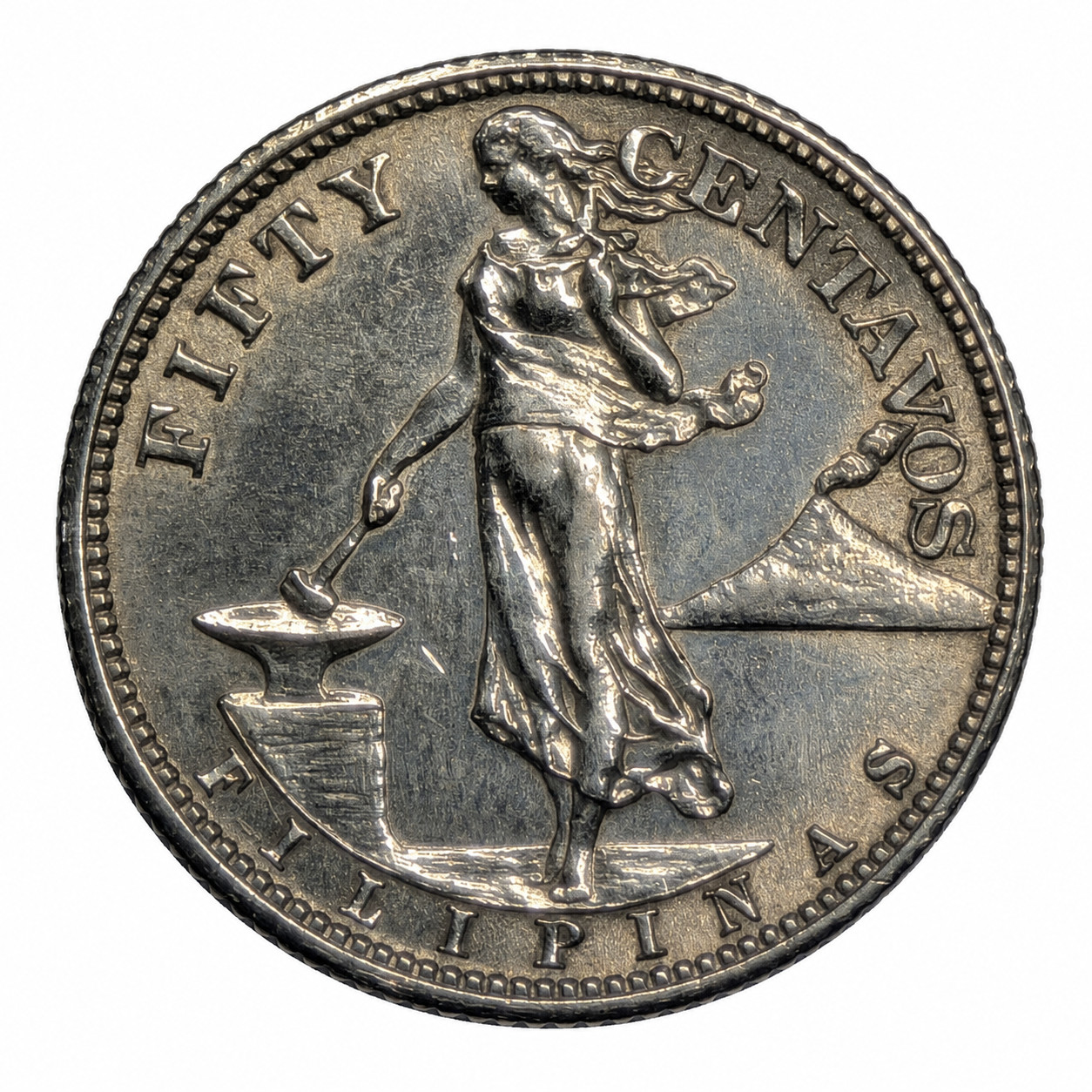 1944-S Philippines 50 Centavos Silver