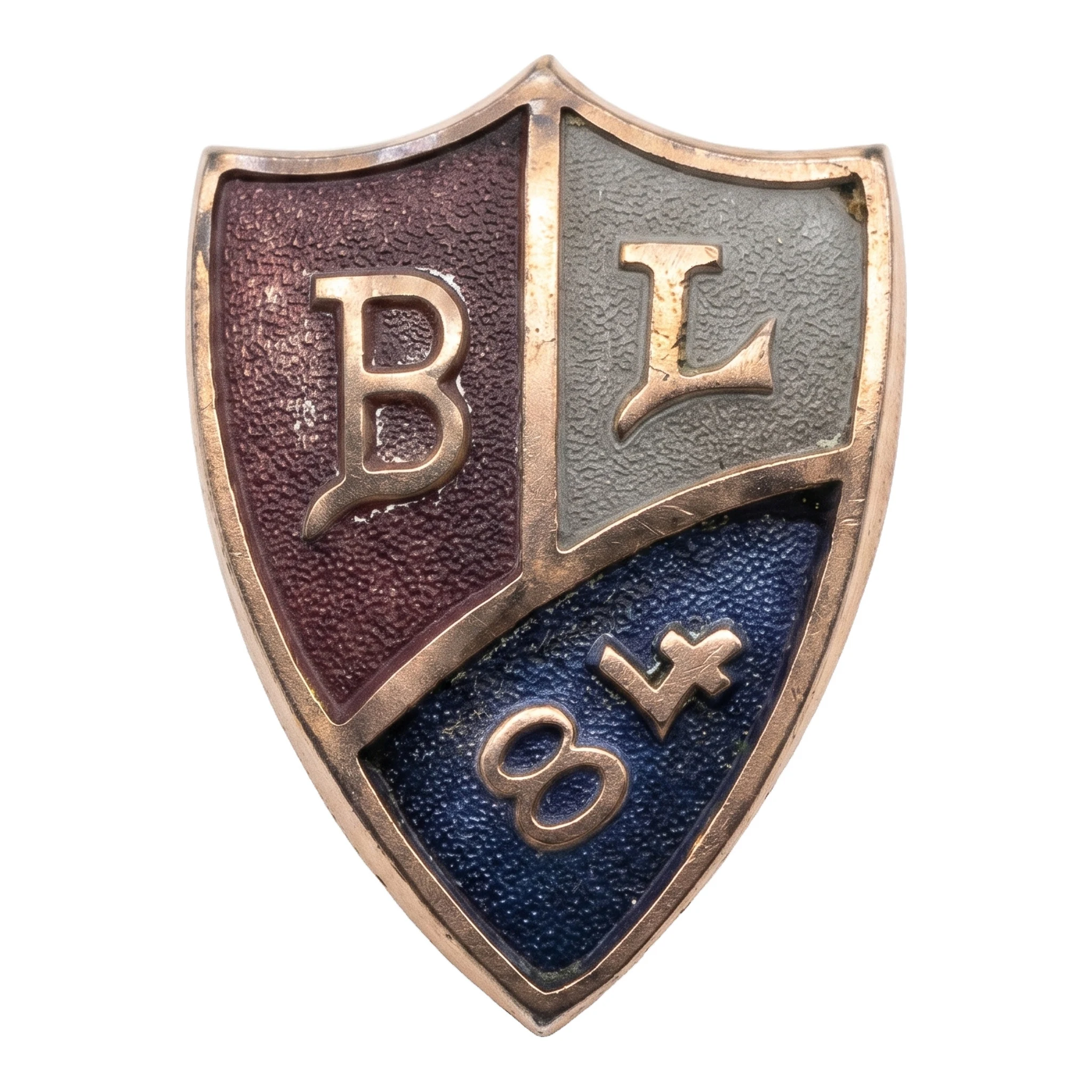 Front, the enameled B L 84 shield