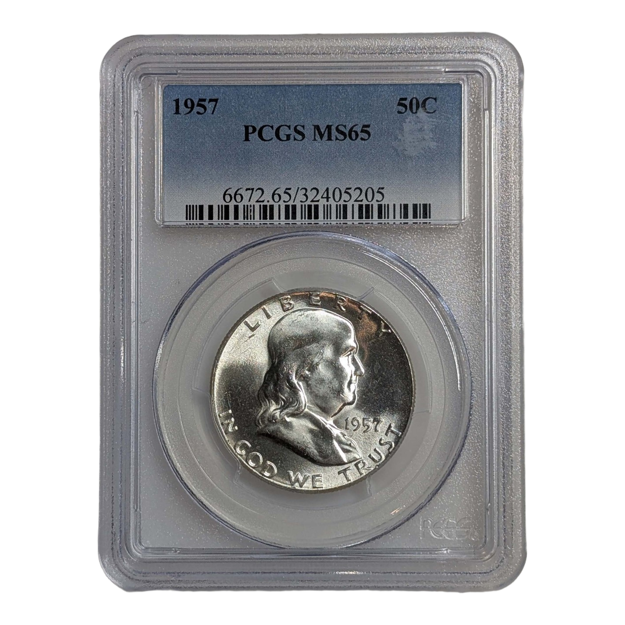 1957 Franklin Half Dollar PCGS MS65