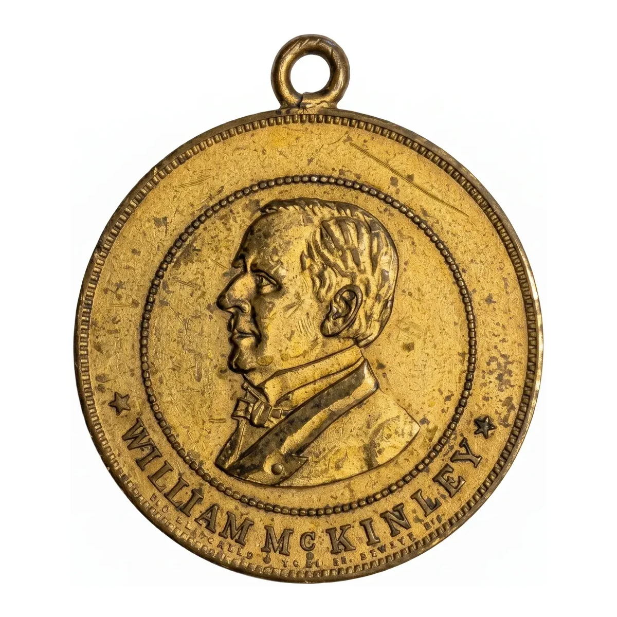 William McKinley Campaign Pendant Gilt Brass