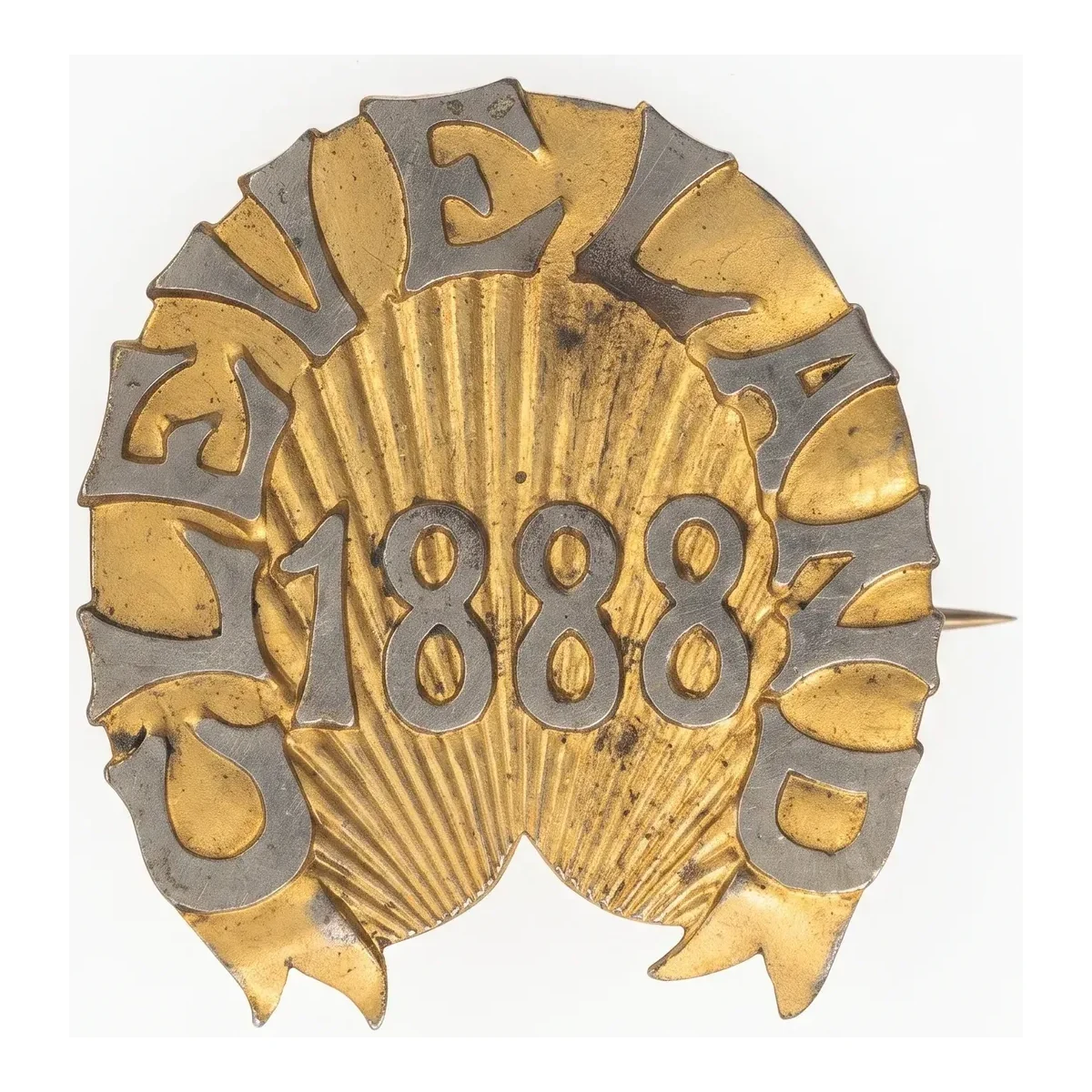 1888 Grover Cleveland Openwork Campaign Pin Brass DeWitt Unlisted