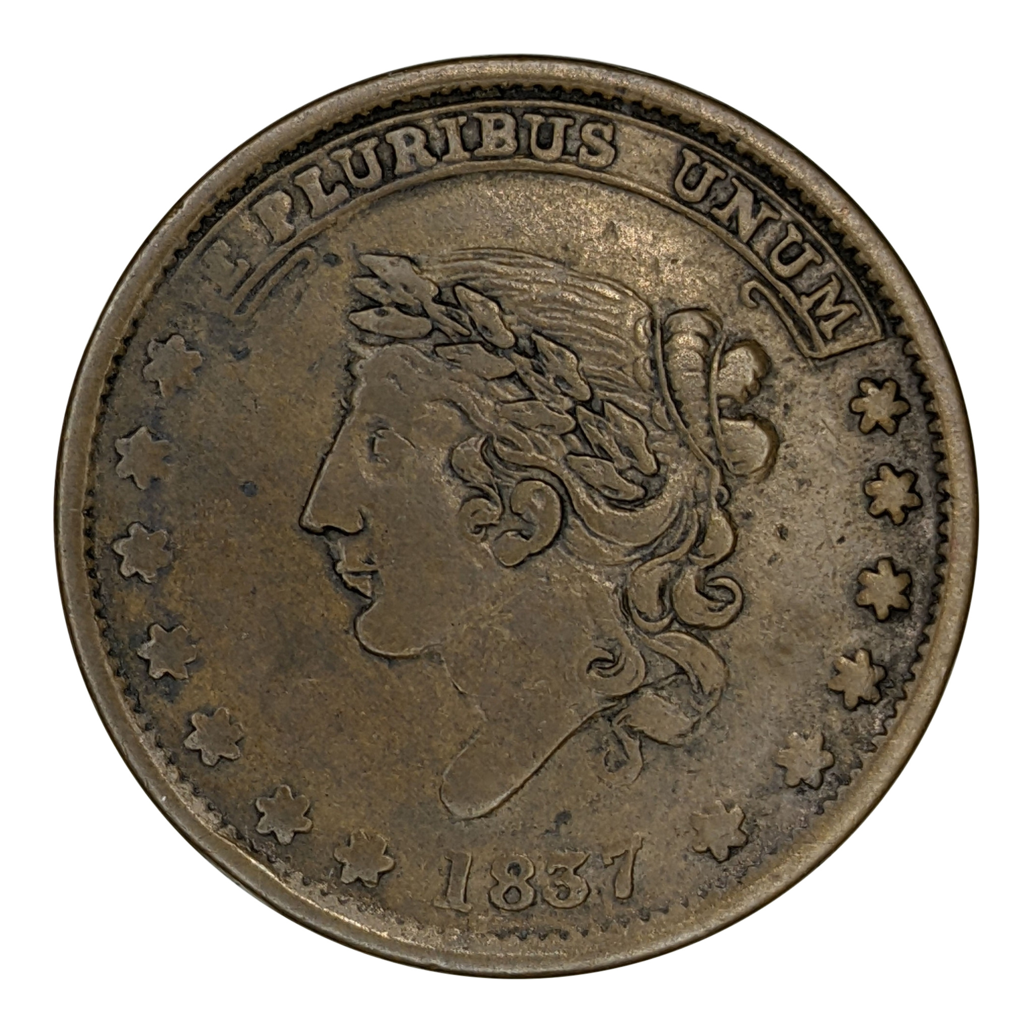 1837 Bentonian Mint Drop Hard Times Token HT-61 Low-37
