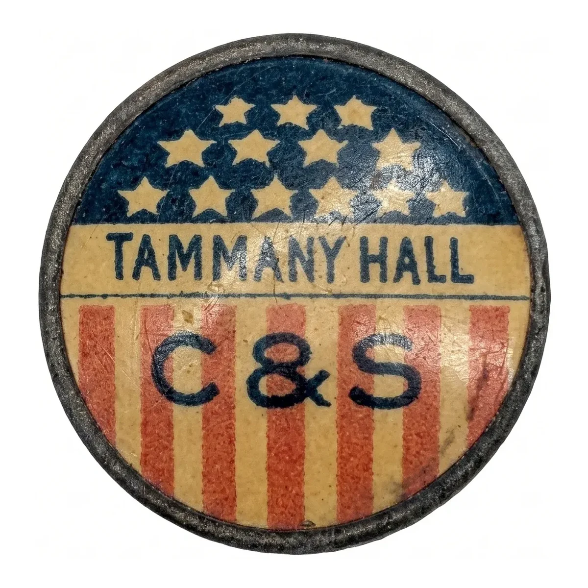 1892 Grover Cleveland and Stevenson Tammany Hall Campaign Button DeWitt GC 1892-40 Celluloid