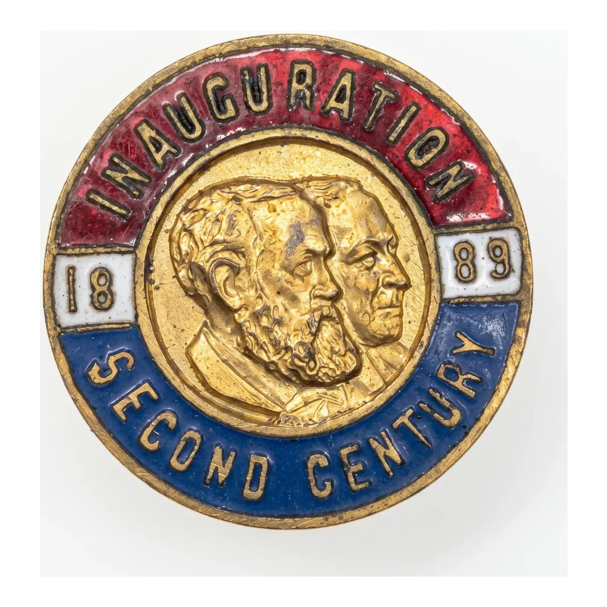1889 Benjamin Harrison and Morton Second Century Inauguration Stud DeWitt BH 1888-80 Brass