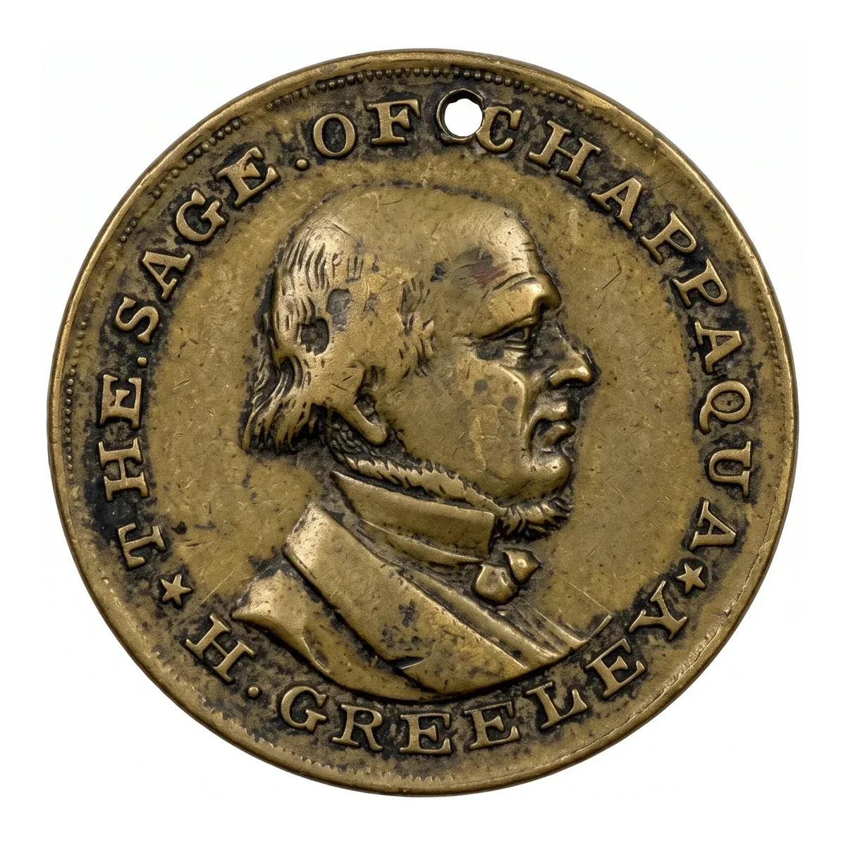 1872 Horace Greeley Campaign Medal DeWitt HG 1872-10 Brass