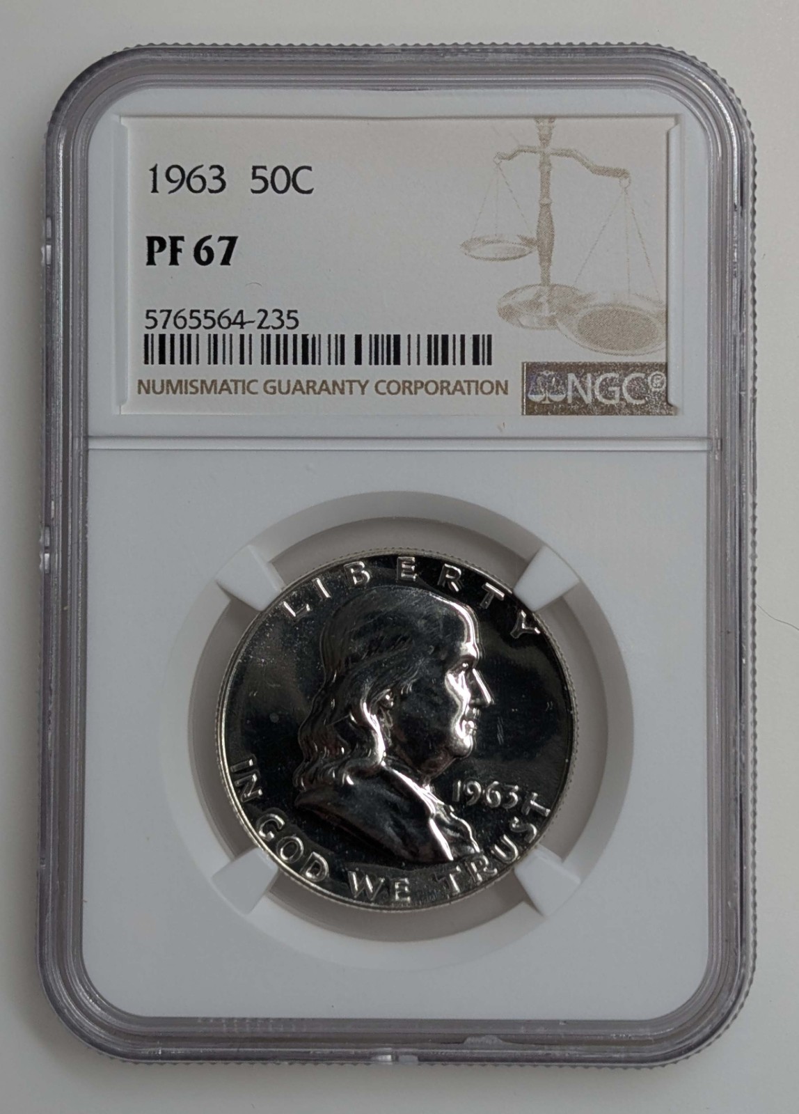 1963 Franklin Half Dollar NGC PF67 Proof