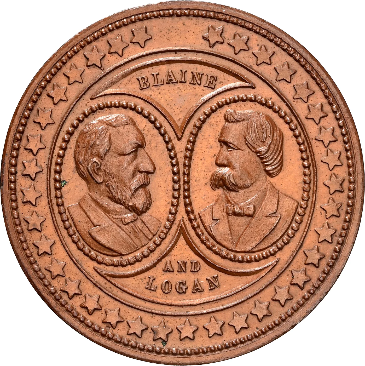 1884 James G. Blaine Campaign Medal DeWitt JGB 1884-3 Copper
