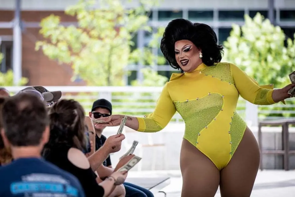 Community members celebrating at the annual Blue Ridge Pride Festival in Asheville