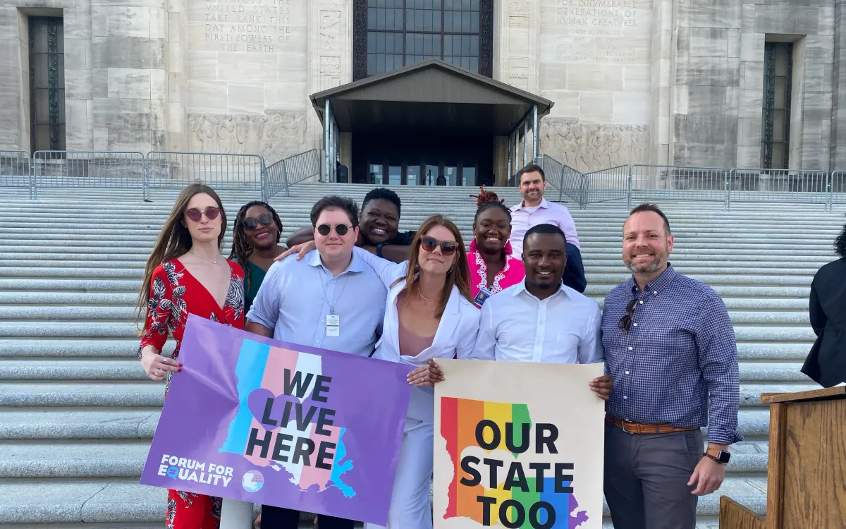 Community advocates and supporters gathered at the Louisiana State Capitol for equality advocacy