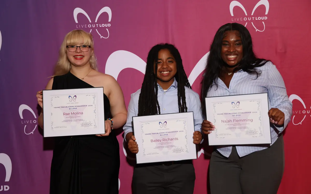 LGBTQ+ youth and mentors participating in a Live Out Loud empowerment gathering in New York