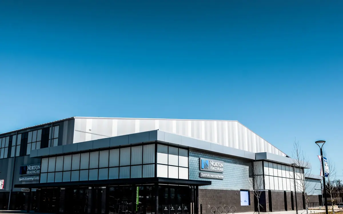 Interior view of the Norton Healthcare Sports & Learning Complex indoor athletic venue