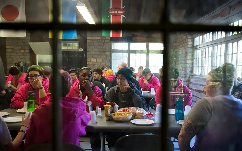 LGBTQIA+ youth and organizers participating in group activities at Louisville Youth Group
