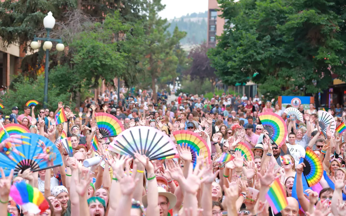 Participants celebrating at the statewide Montana Pride festival