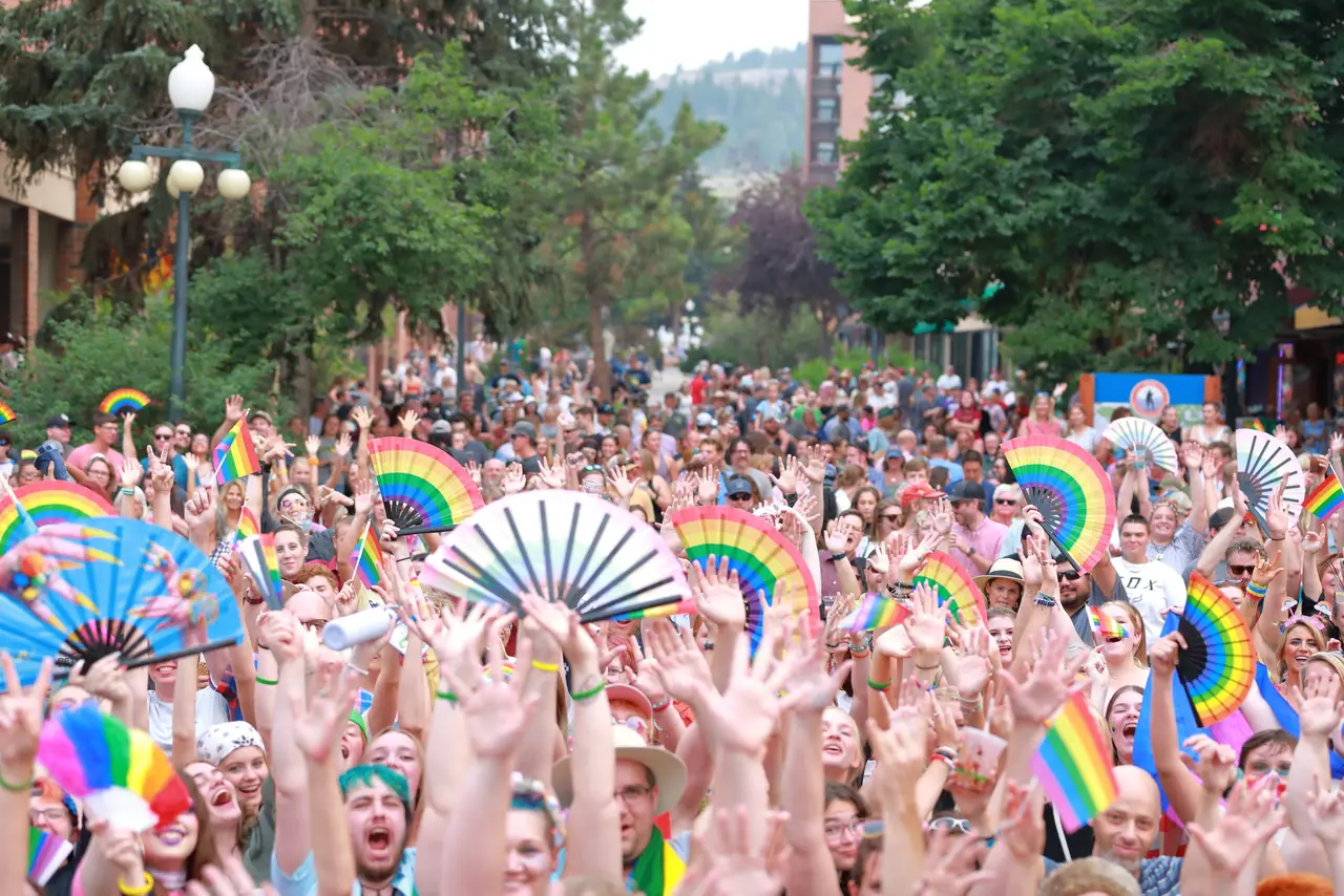 Participants celebrating at the statewide Montana Pride festival