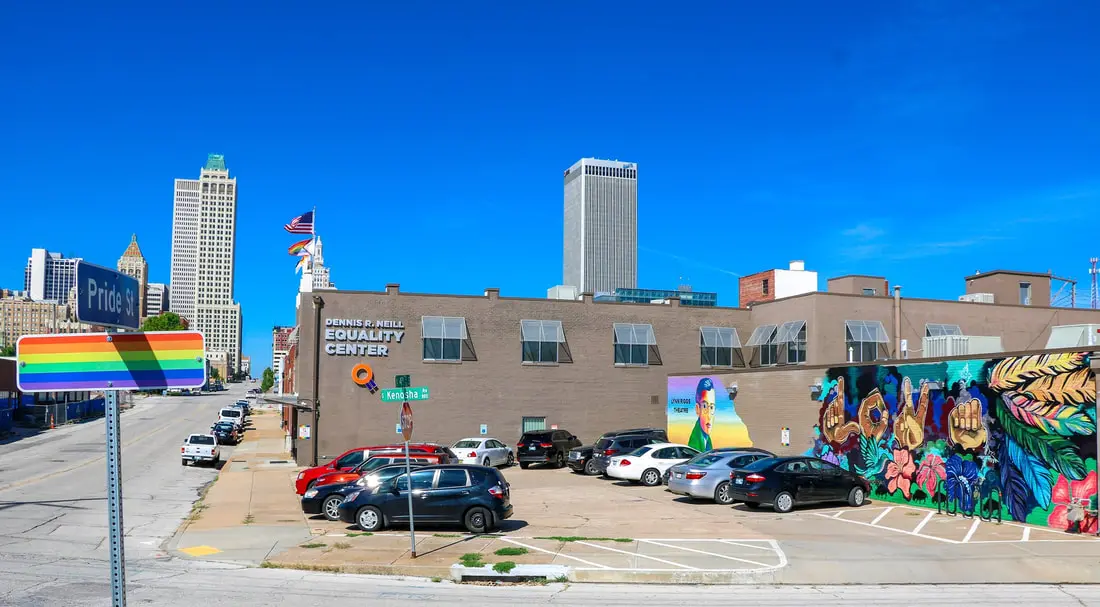 Exterior view of the Dennis R. Neill Equality Center on East Fourth Street in downtown Tulsa