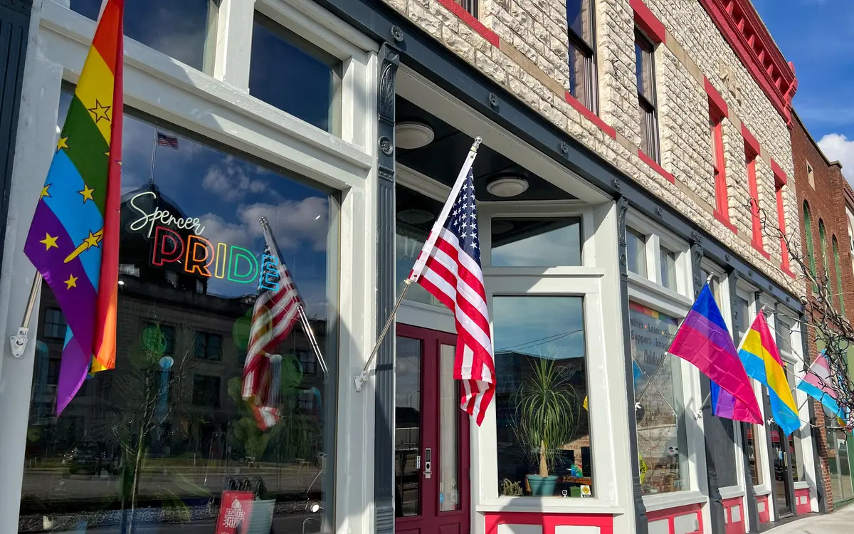 Exterior view of the Spencer Pride commUnity center building on East Franklin Street in downtown Spencer