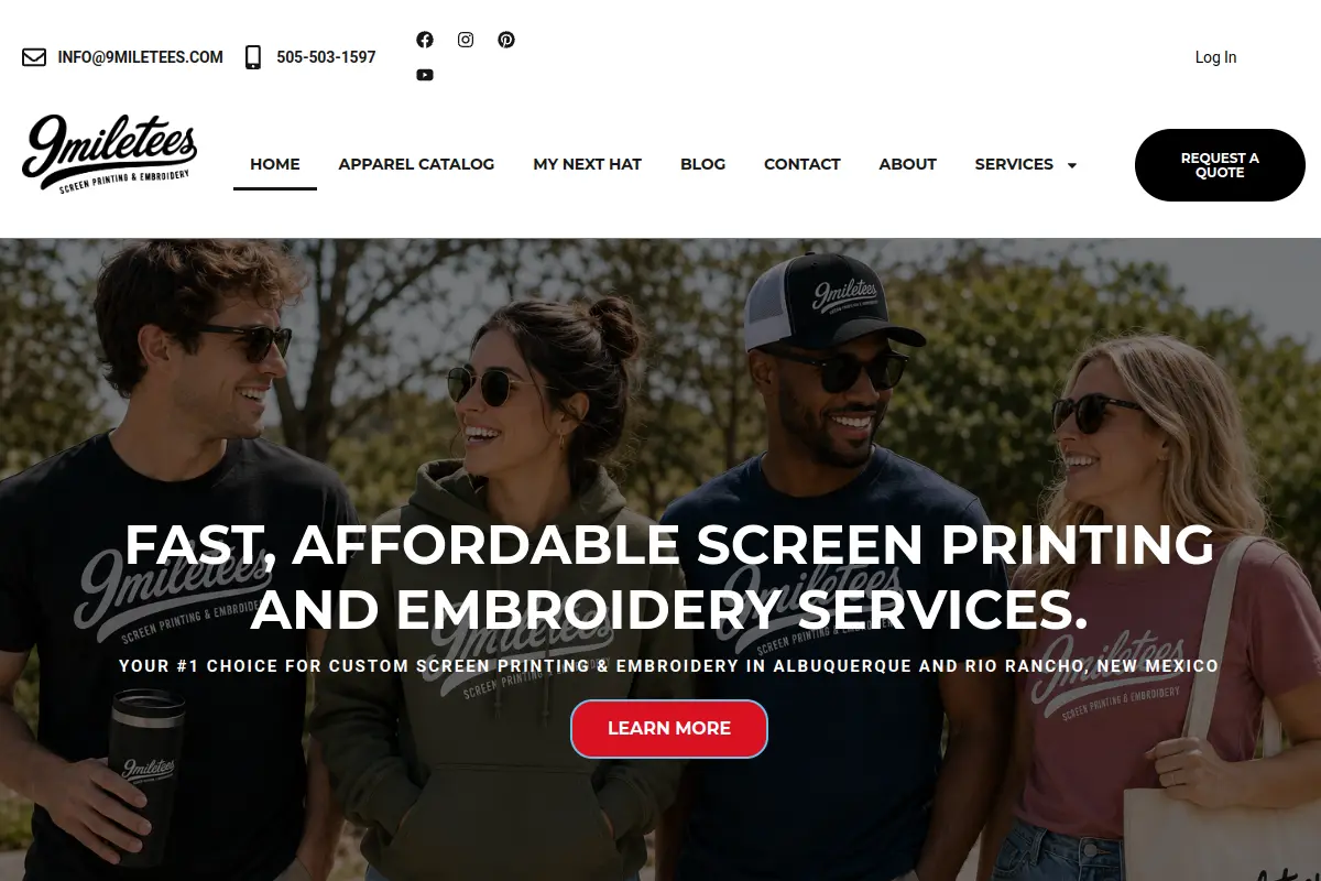 9 Mile Tees website