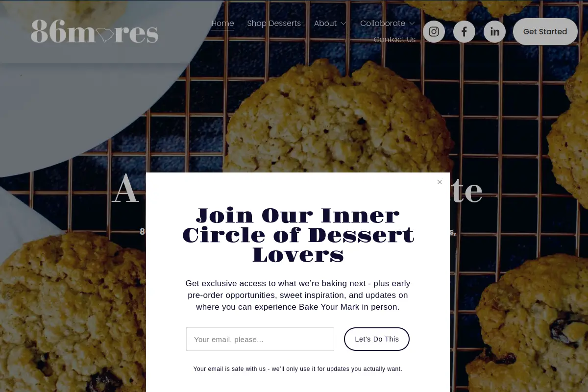 Bake Your Mark website