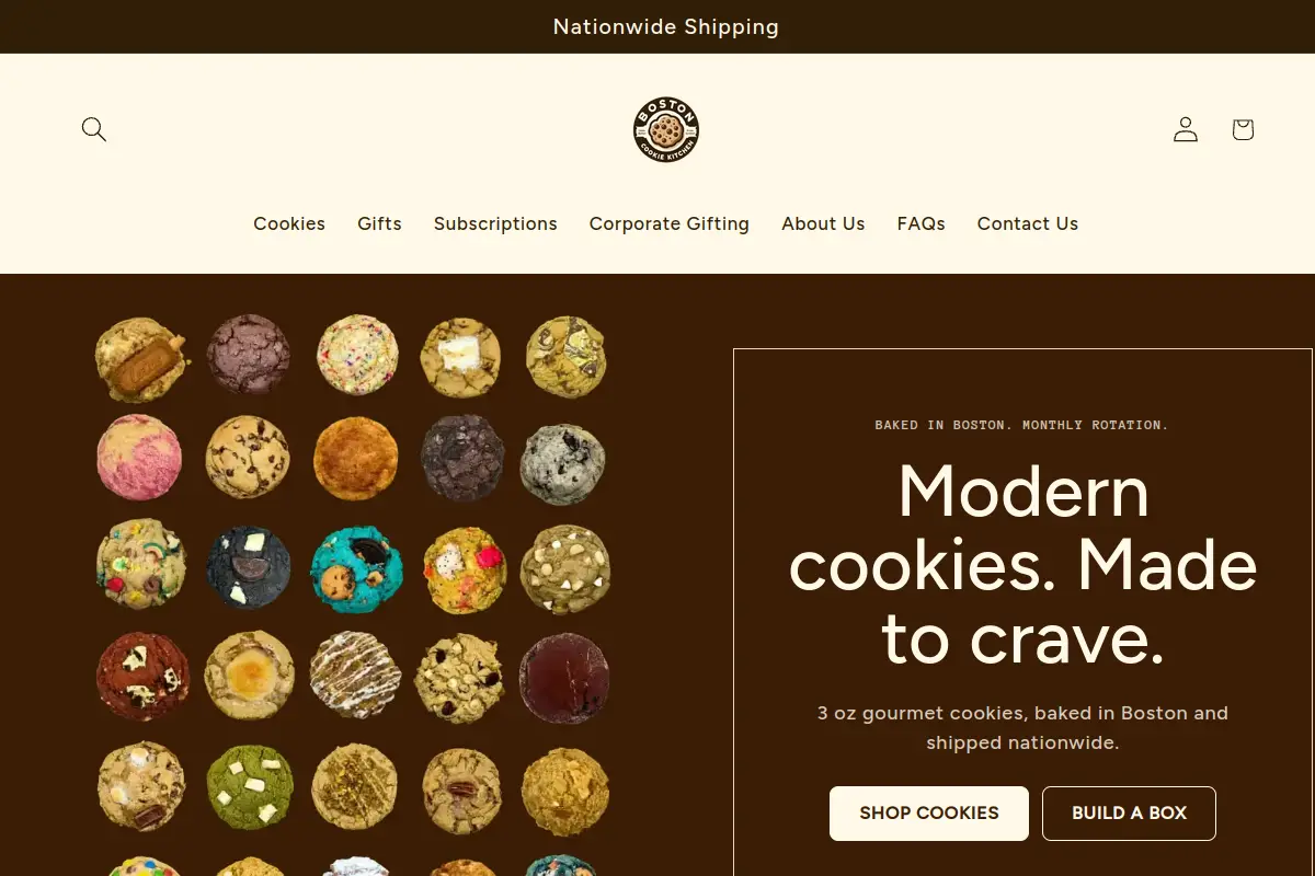Boston Cookie Kitchen website