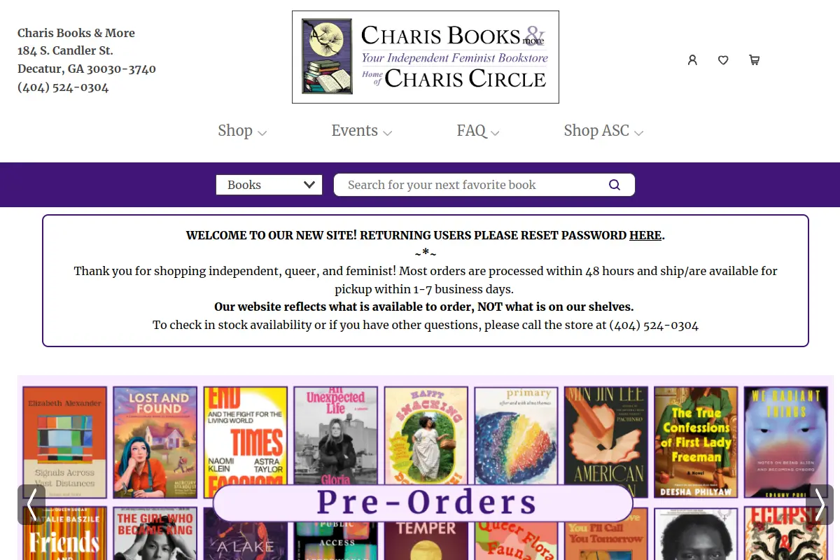 Charis Books & More website