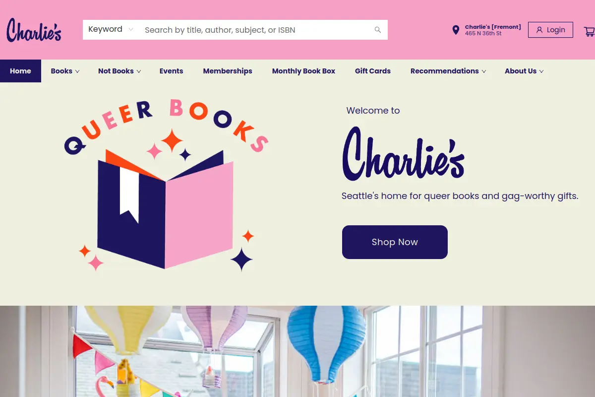 Charlie's Queer Books website