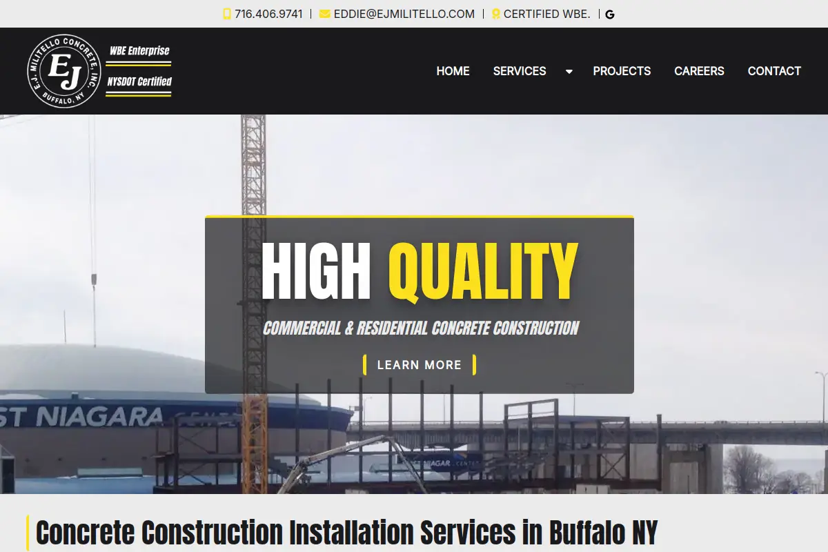 E J Militello Concrete INC. website