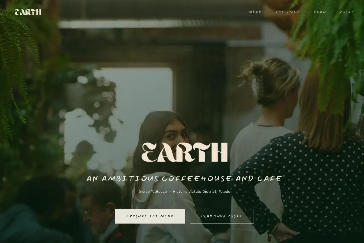 Earth Coffeehouse and Cafe website