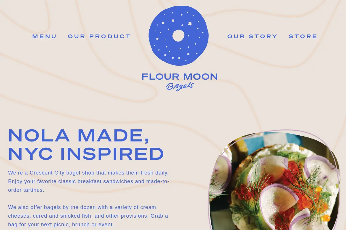 Flour Moon Bagels website
